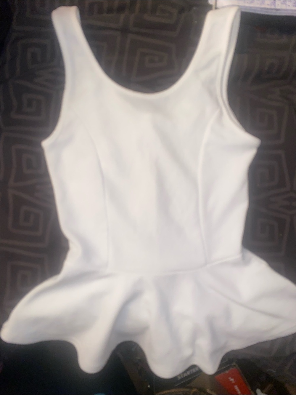 White Peplum Tank Top Womens small